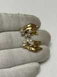 CERCEI AUR 14K + 2 Safire - Model Floare - Grecia - 4.9g. - Vintage !