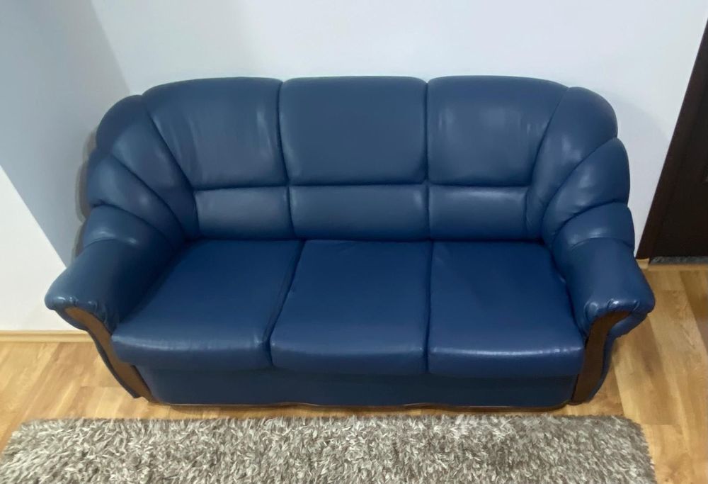 Set de două canapele albastre