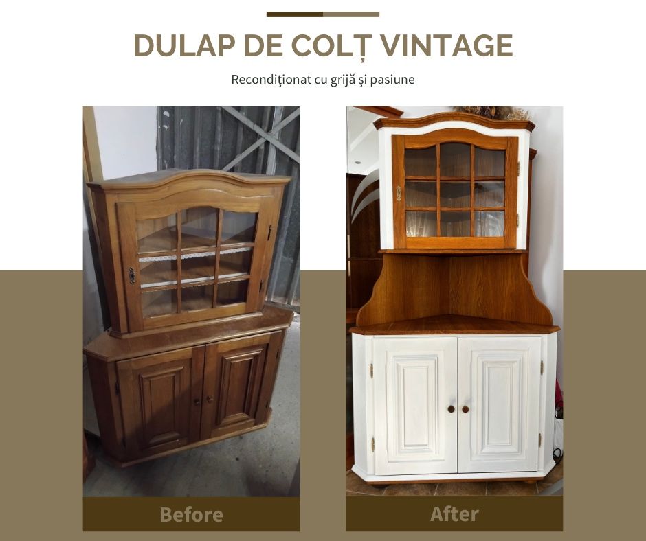 Dulap de colț Vintage recondiționat