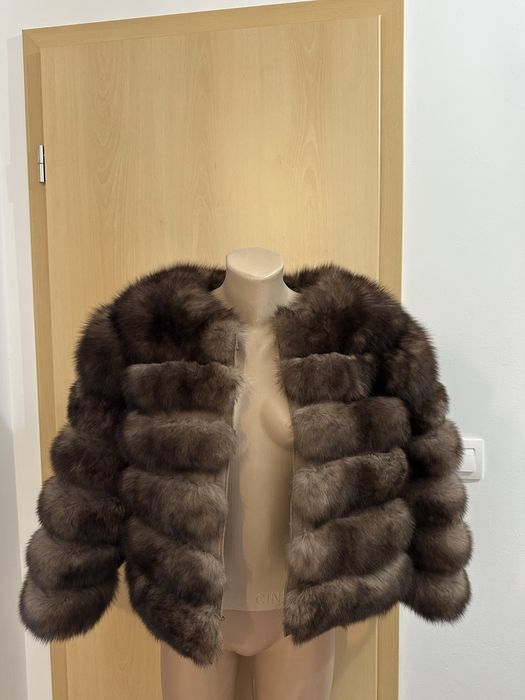 Blana naturala vulpe noua model 2 in 1 se face si vesta