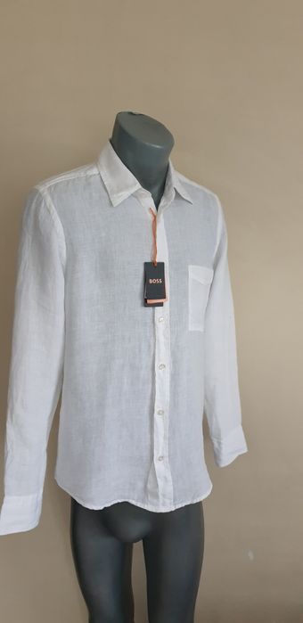 Hugo Boss Relegant_6  Len  Regular Fit / S ОРИГИНАЛ! Мъжка Ленена Риза