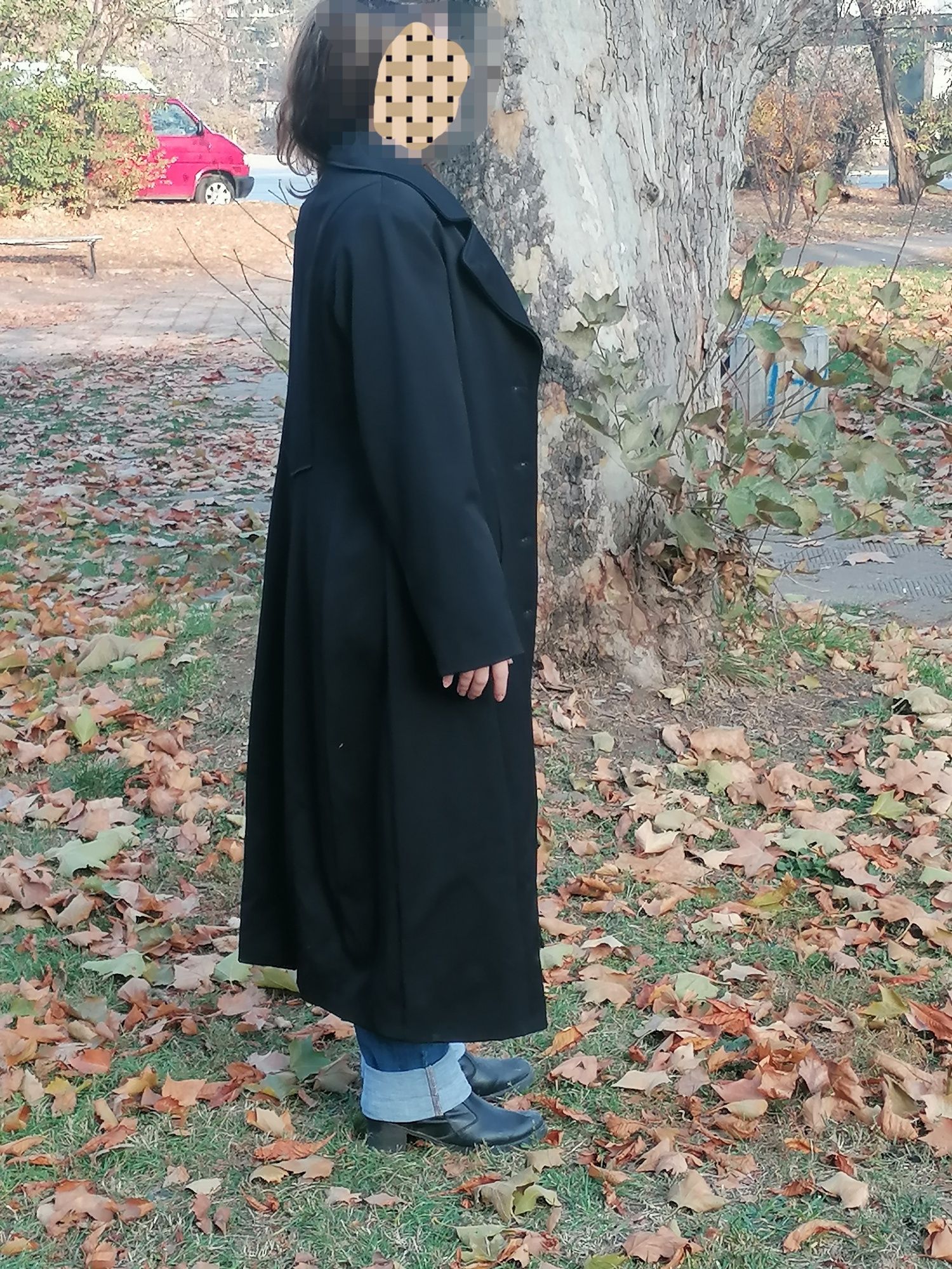 Дамско зимно дълго палто - черно