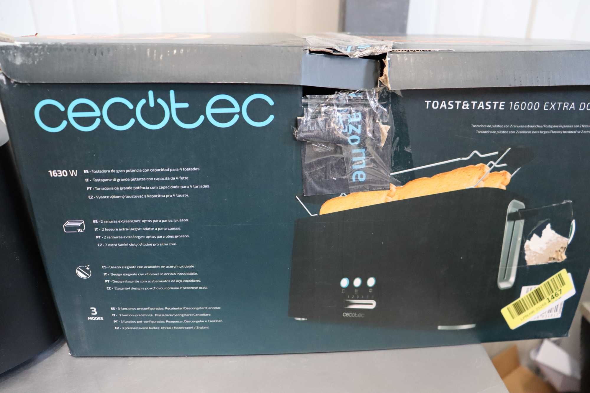 Тостер Cecotec Toast&Taste 16000, екстра двоен, 1630W, лек ДЕФЕКТ