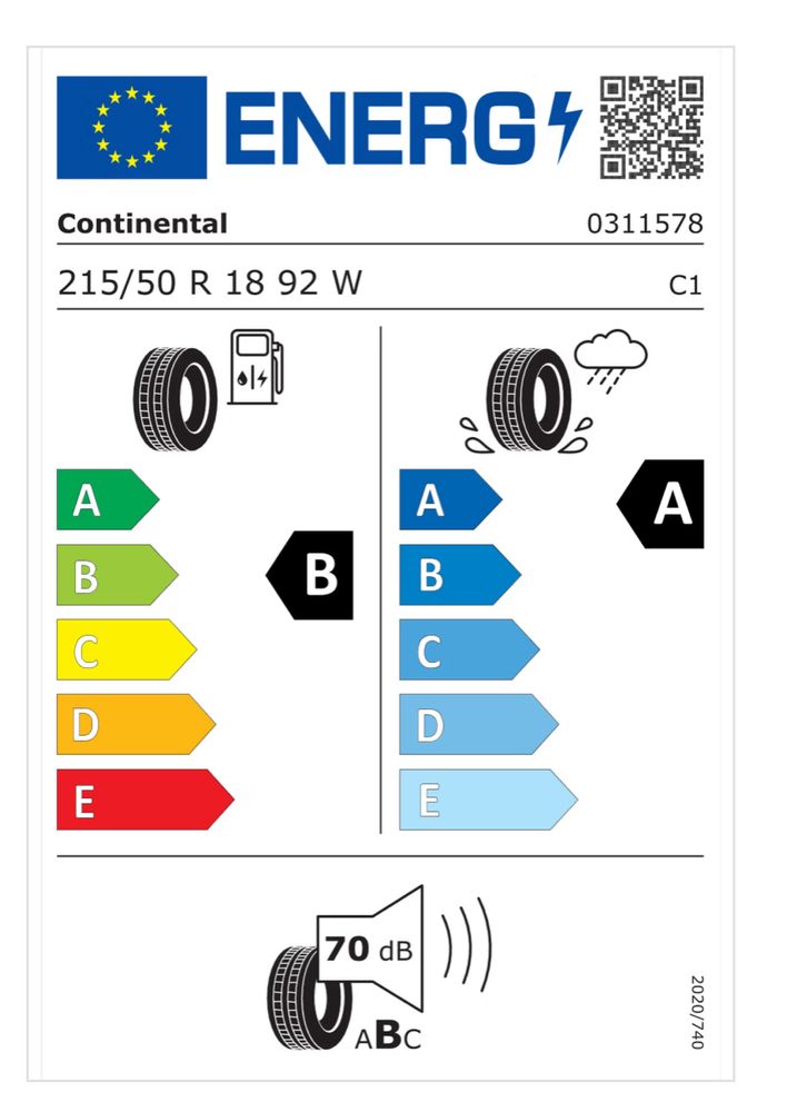 2бр. Continental EcoContact6 215/50/18, 7мм, ДОТ 2022