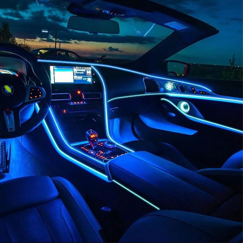 LED светление за кола, светлини за интериор, iOS и Android, 12V, RGB