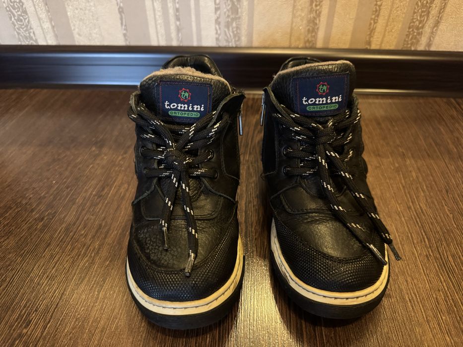 Зимние ботинки кожаные