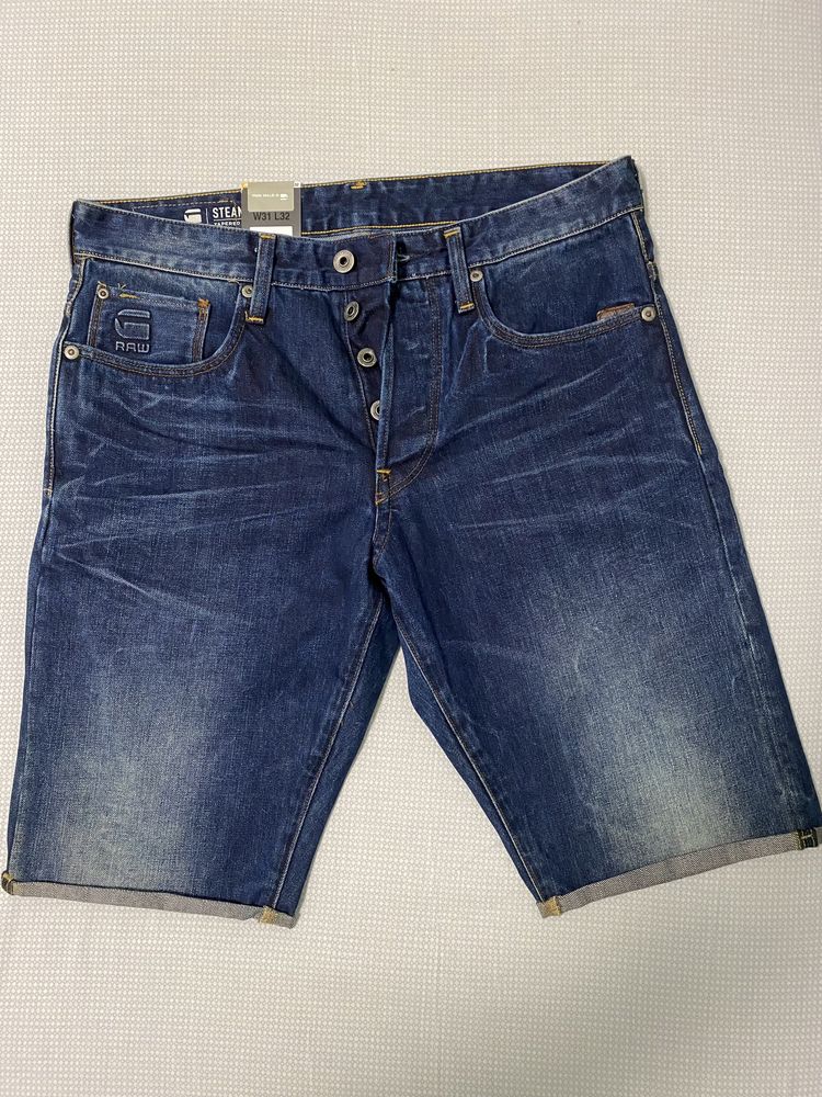 НОВИ ОРИГИНАЛНИ Мъжки Къси Дънки G-star raw Stean Tapered W31/L32