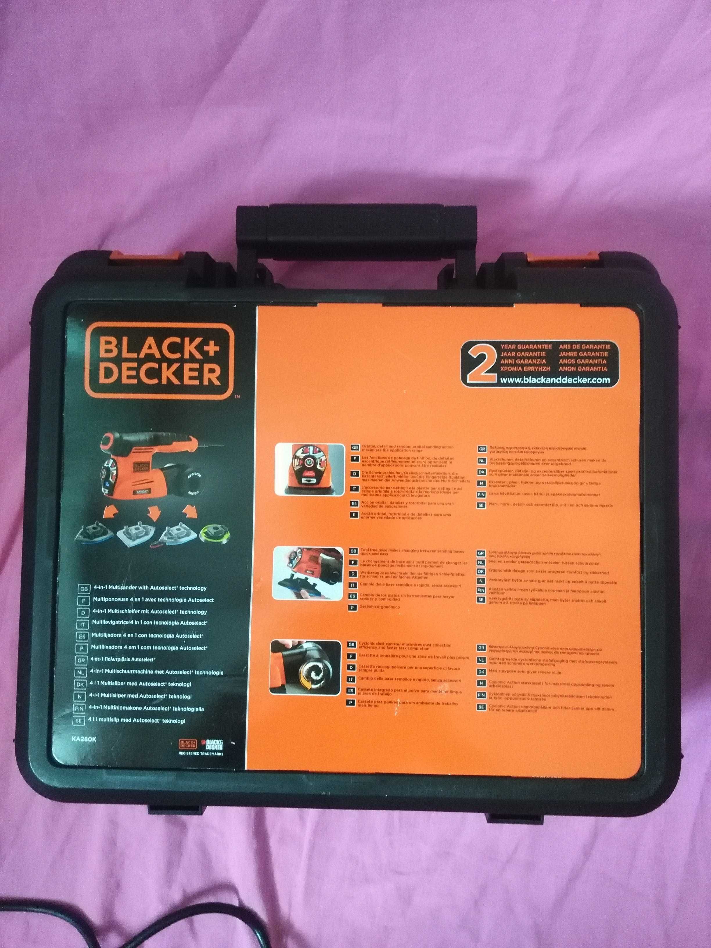 Мулти виброшлайф Black and Decker KA 280K 4 в 1 с шкурки