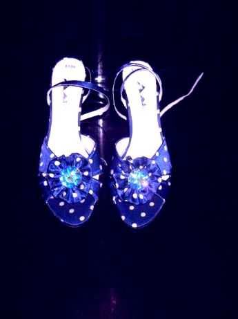 Sandale piele cu toc transparent