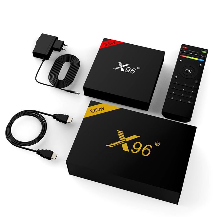 Новый Android X96 Смарт ТВ коробка, четырехъядерный 2,4G. Беспроводная