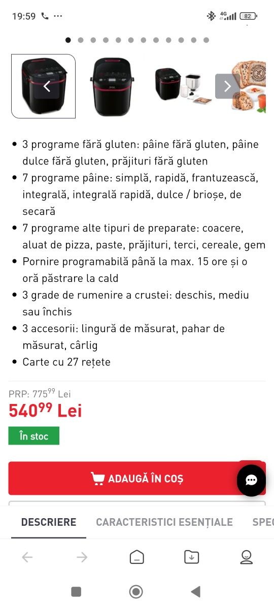 Vând mașină de făcut pâine nouă Tefal