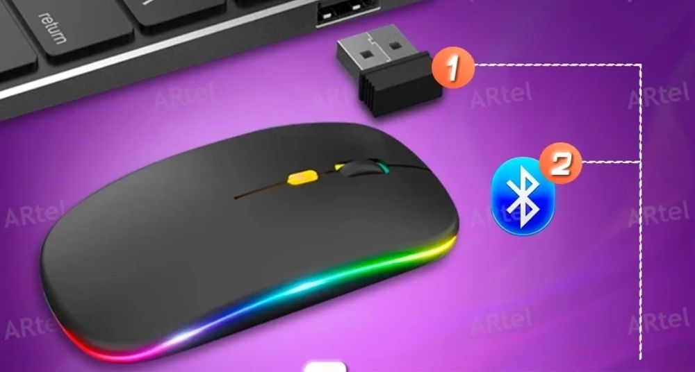 Мышка игровая,имеет два способа подключения