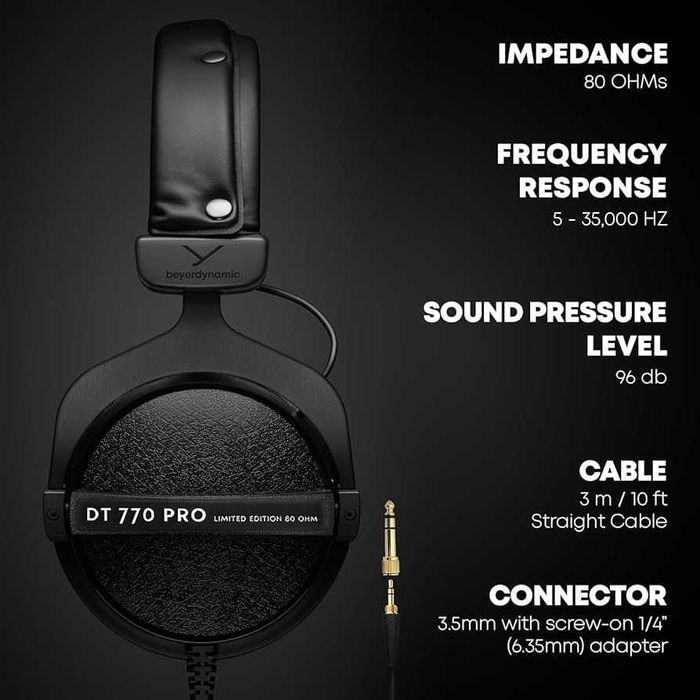 Beyerdynamic DT770 PRO Limited Black Edition 80OHM 50% reducere!NOI!