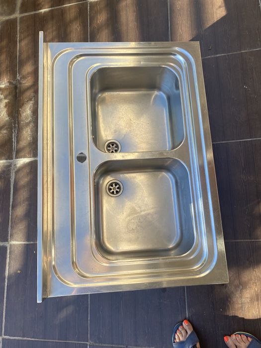 Chiuveta inox cu 2 cuve cu sifon inclus