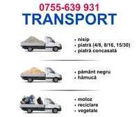 Transport:- nisip, pietris (toate dimensiunile), pamant, hamuca, moloz