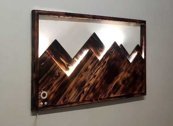 Ночник светильник картина из дерева