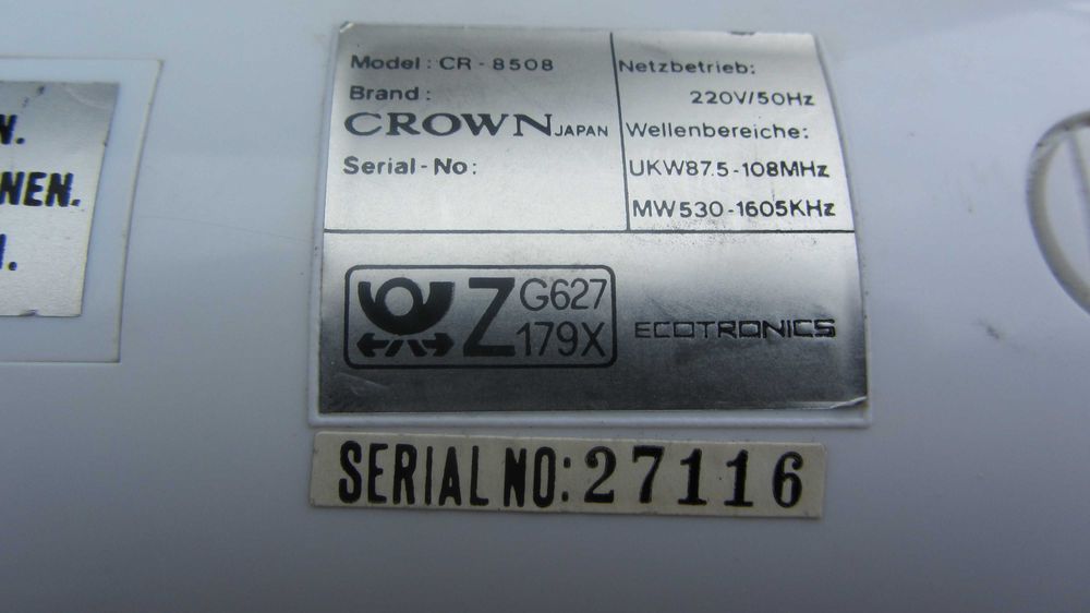 Radio alb cu ceas mare Crown Japan superb deosebit alarma lumina veghe