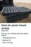 Paleti din plastic 1200x800 folositi, in stare buna