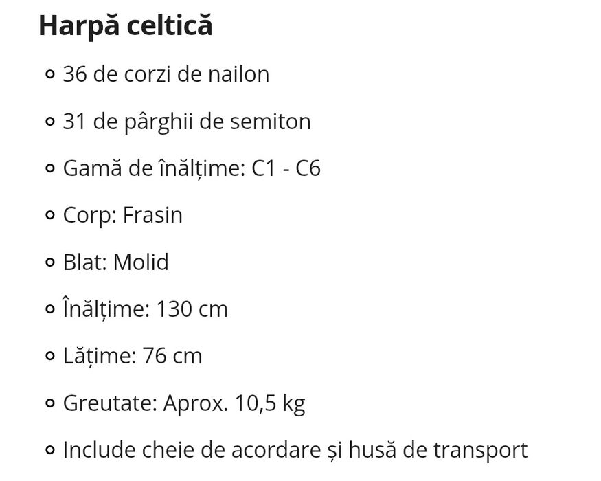 Harpa celtică Thomann 36 str. pt. începători