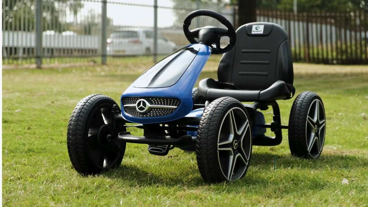 Masinuta kart cu pedale de Mercedes, pentru copii 4-9 ani #Blue