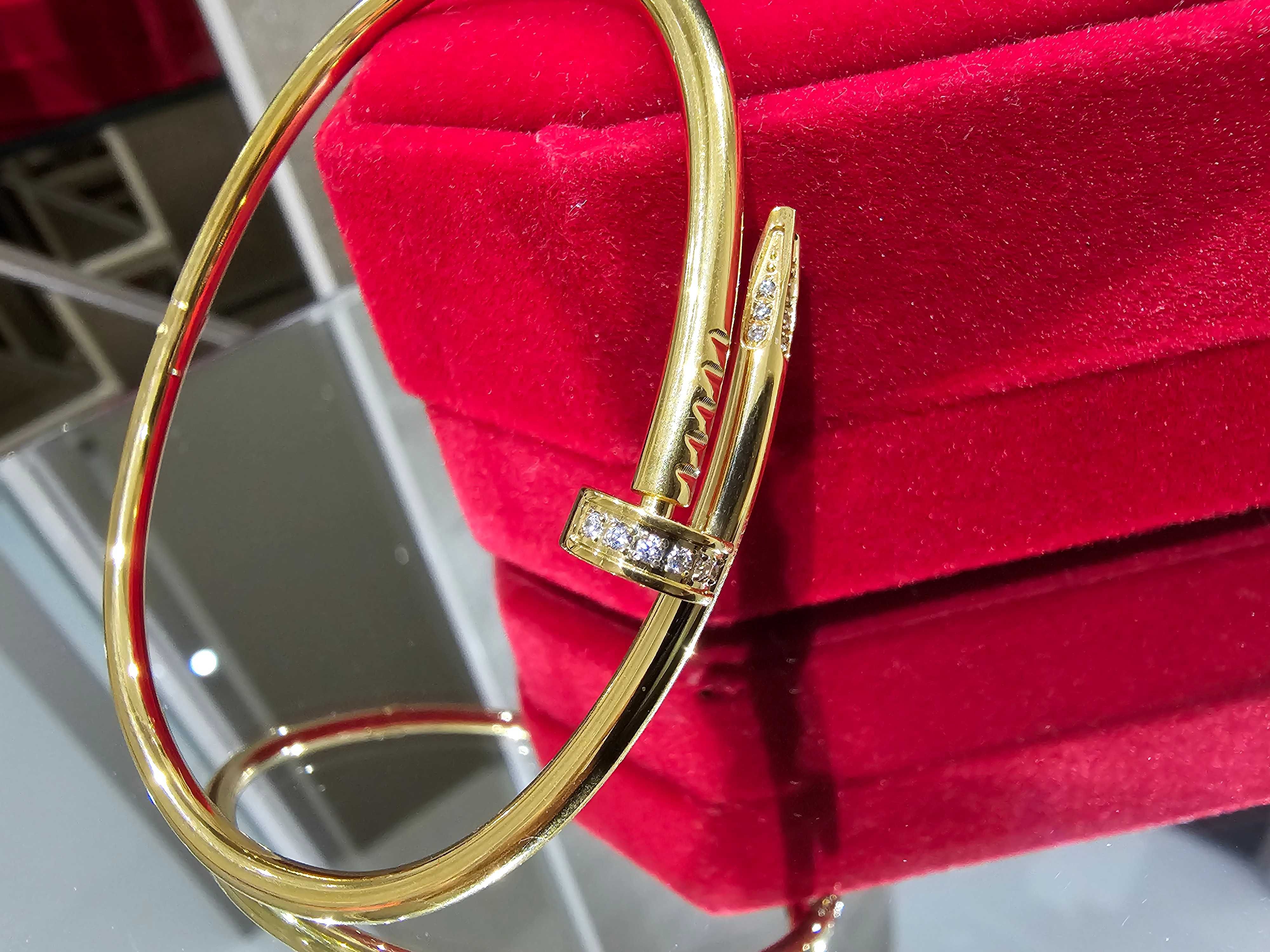 CARTIER Nail Juste un Clou Small Thin Gold Diamonds Гривна Пирон