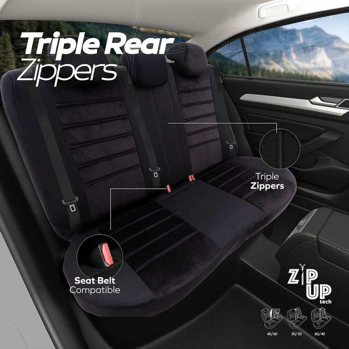 Тапицерия OTOM-Comfortline – Черно, с Алкантара, (За малки автомобили)