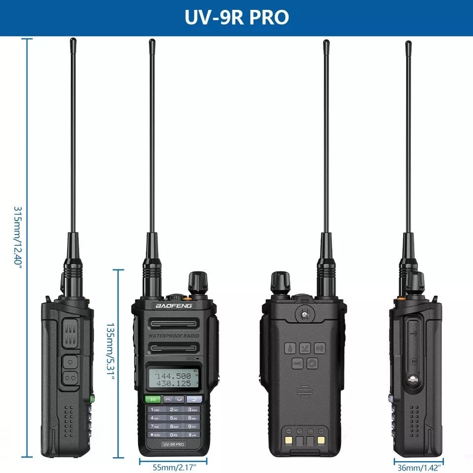 Statie portabila UV9R PRO V2 BAOFENG, USB type -C, SMA 21cm