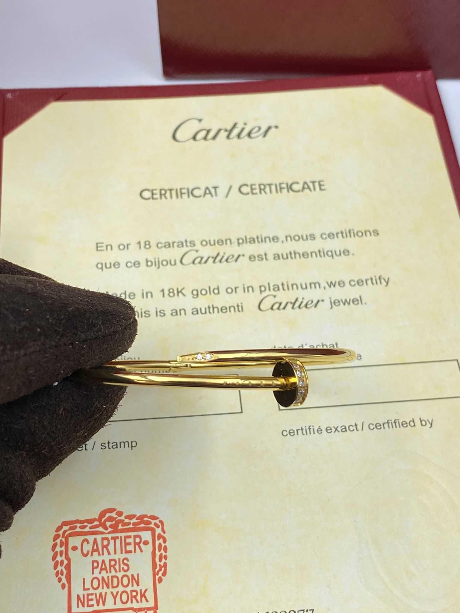 Brățară Cartier Cui Slim 16 Aur 18K cu Diamante