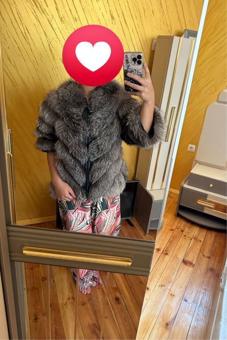 Дамско яке с естествен косъм