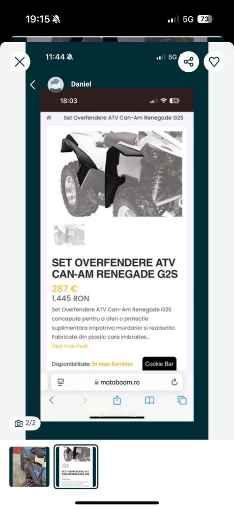 Set overfendere protectie noroi ploaie can am renegade