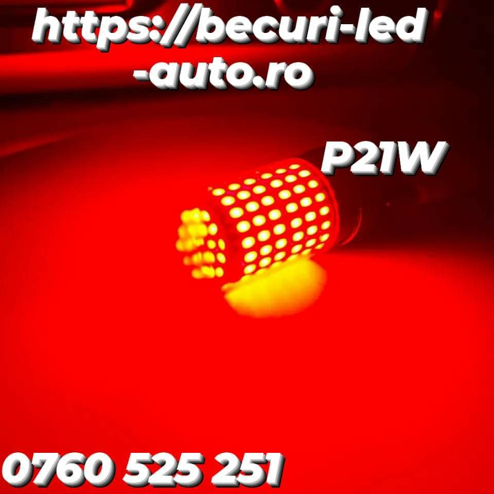 Bec Led P21W-BA15S-1156 Can-bus/Lumină Roșie(Stop Frână,ceață, poziții