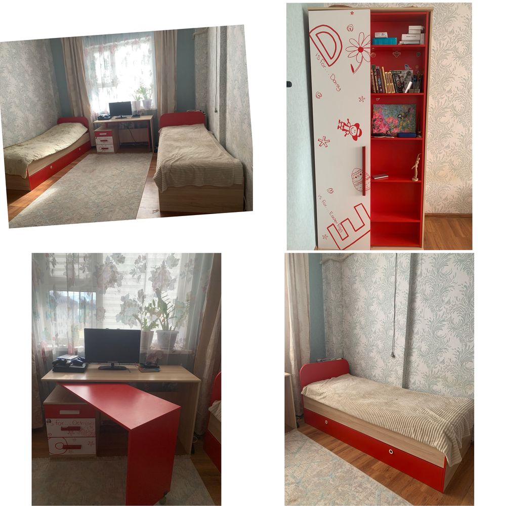 Детская мебель, кровать, шкаф, стол