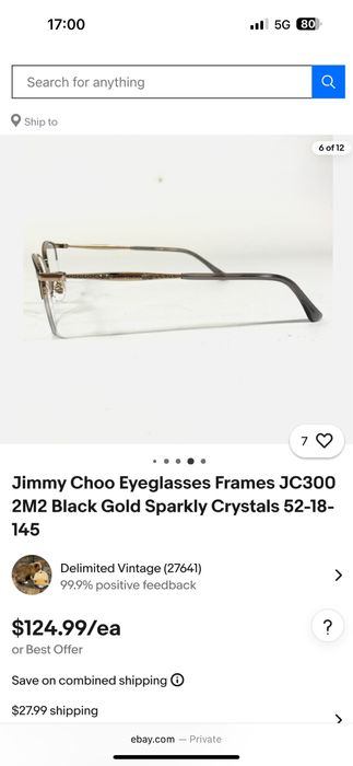 Оригинална рамка за диоптричниочила Jimmy Choo, не е нслична в Българи