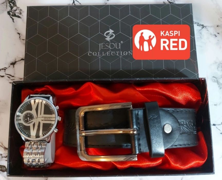 Подарочный набор Часы + Ремень.  Jesou collection. Набор 2в1