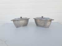 Ретро Руски алуминиеви съдове с капаци и орнаментика за печене
