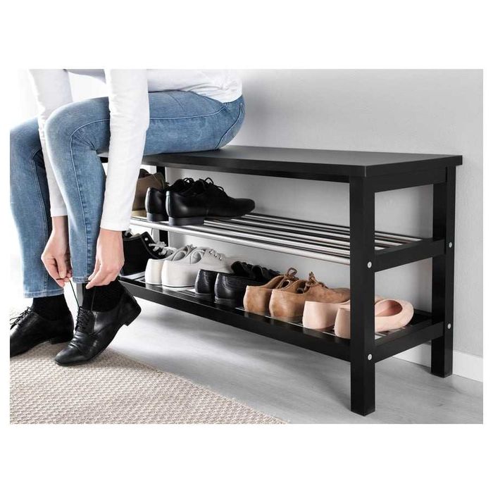 Bancă depozitare pantofi IKEA negru (108x34x50 cm)