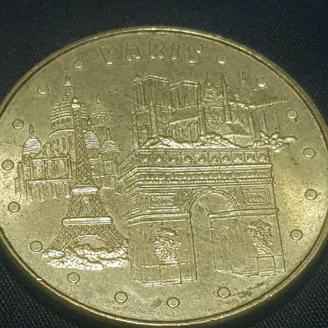 Медал монета Paris алуминий мед никел 4монумента 2015