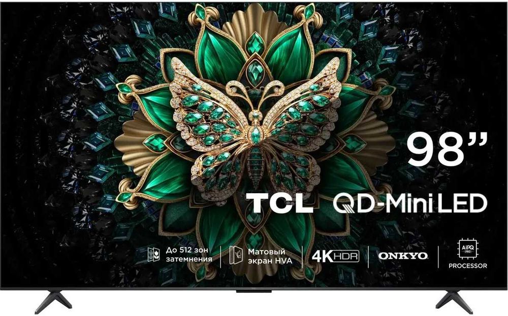 TCL Телевизор LED TCL 98" 98C6K черный 4K Ultra HD 144Hz MEMC