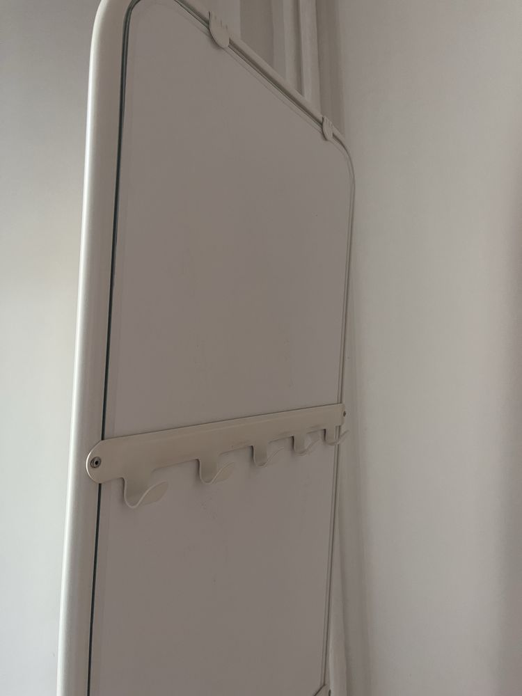Oglindã cu suport, alb, 48x160 cm