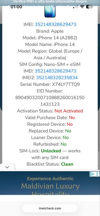 iPhone 14 128GB, NOU, NEACTIVAT, GARANTIE, Neverlock, Full box