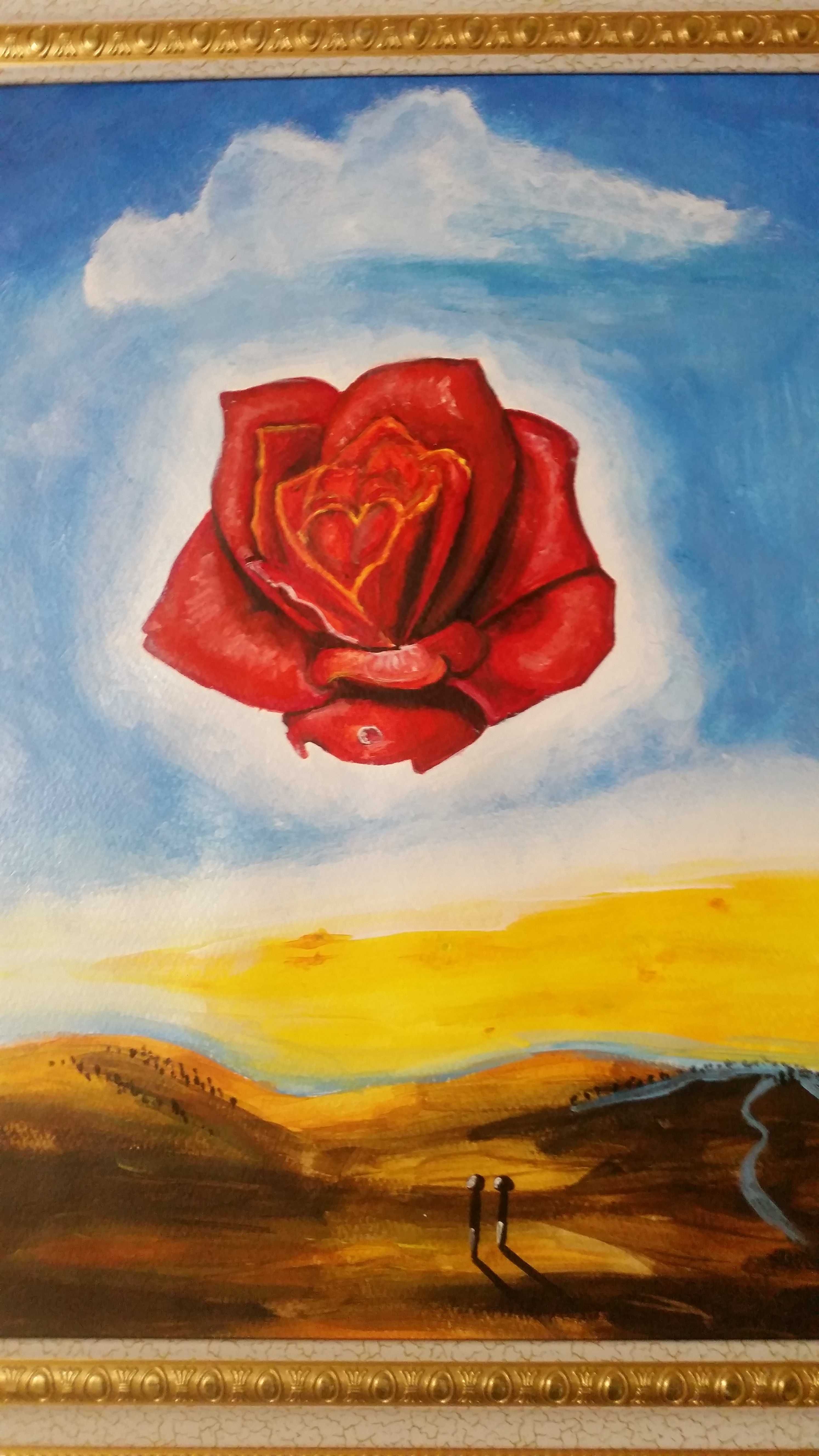 Розата на любовта. Супер картина, рисувана на ръка.