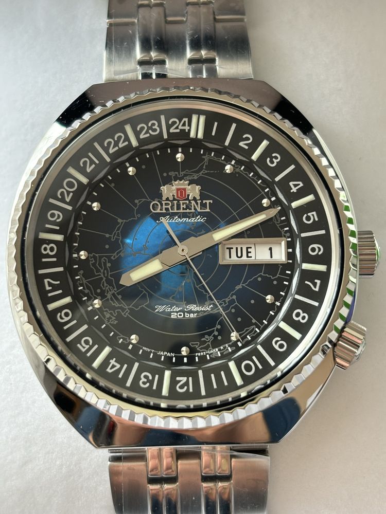 Orient World Map Blue