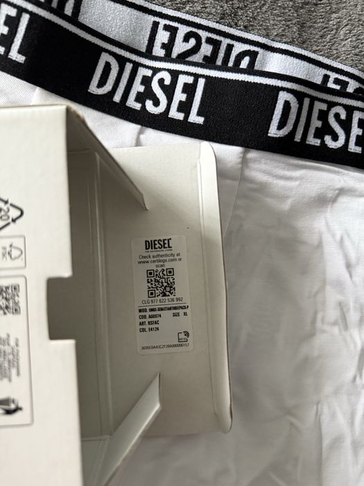 Diesel set 3 boxeri albi lungi marimea XL noi originali