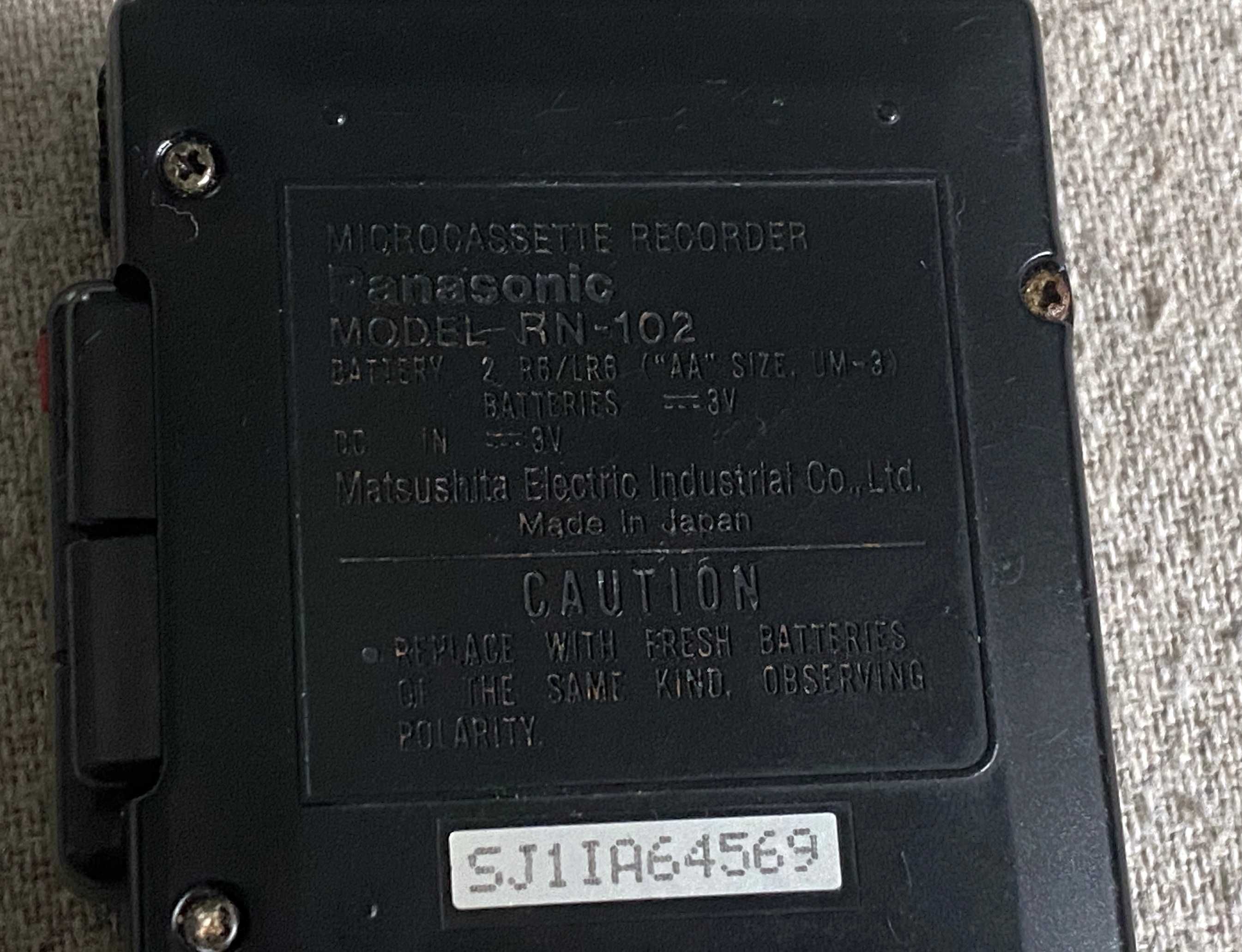 Reportofon analogic Panasonic RN-102 cu microcaseta - vintage