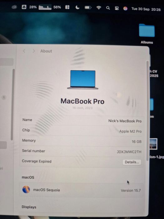 Apple MacBook Pro 16" M2 Pro 16GB RAM 1TB SSD Space Grey