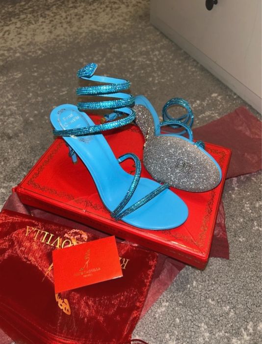 Sandale Rene caovilla piele naturala pe stoc