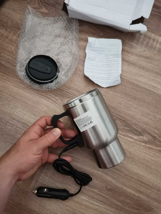 Cana fierbator auto rulote camping 450ml Cana inox 12/24V cafea ceai