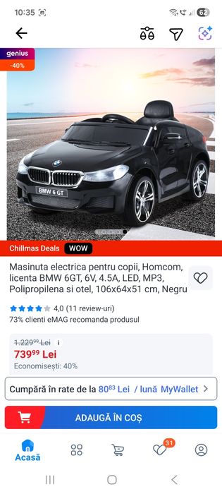 Masinuta electrica pentru copii