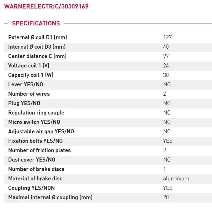 Electrofrana stivuitor/liza/transpalet Warner Electric (1013)