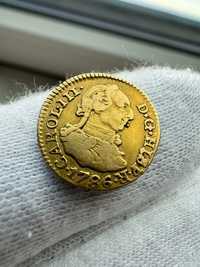 Moneda Spania aur 1/2 escudo Carol III  1786